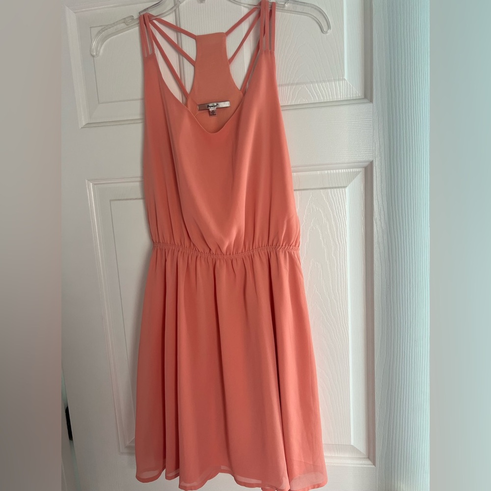 Papaya Coral Sleeveless Dress